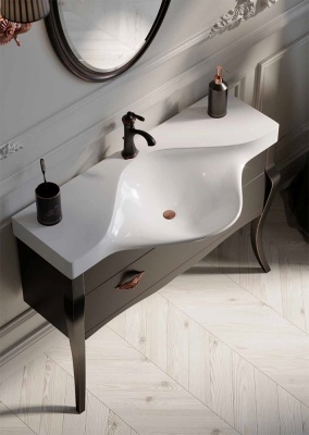 Тумба под раковину Aqwella Clarberg Borgia 115 BOR0111BLK Черная Патина медь