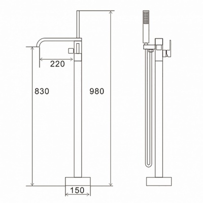 Смеситель для ванны Swedbe Spira 4001 Хром