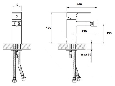 Смеситель для биде Artik Grani W980 Хром