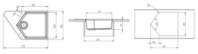 Кухонная мойка KitKraken River Graphite 77 Темно-серая