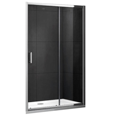 Душевая дверь в нишу Gemy S30191E 130 профиль Хром стекло прозрачное