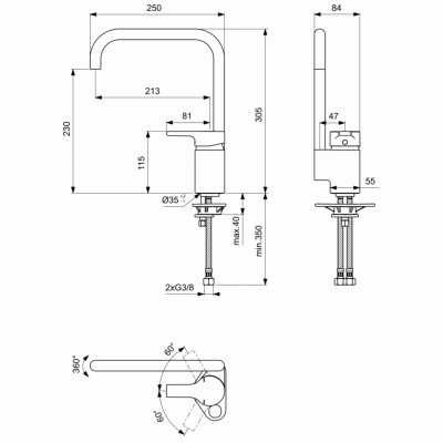 Смеситель для кухни Ideal Standard Active B8084AA Хром