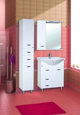 Зеркало со шкафом Bellezza Классик 65 с подсветкой L Белое