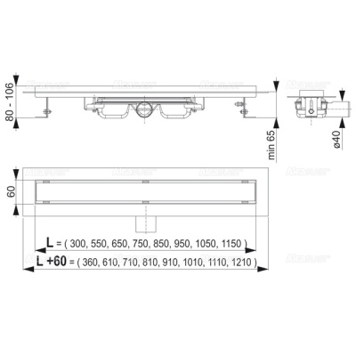 Душевой лоток Alcaplast Professional Low APZ106-750 без решетки
