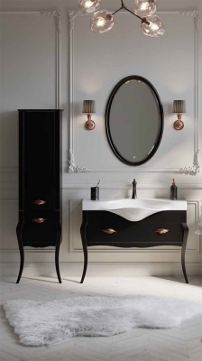 Тумба под раковину Aqwella Clarberg Borgia 115 BOR0111BLK Черная Патина медь