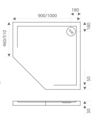 Душевой поддон из искусственного камня Good Door Пента 90x90 Белый
