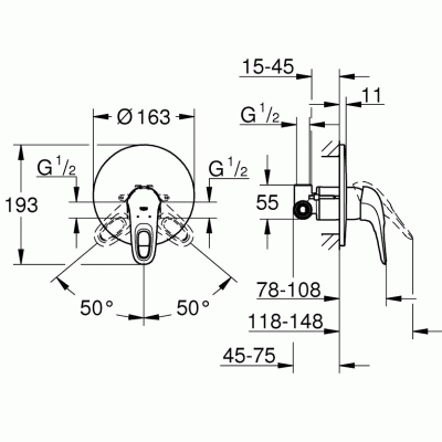 Смеситель для душа Grohe Eurostyle 33635003 Хром