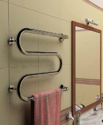 Водяной полотенцесушитель Ника Simple М1/СП 50x70 с полкой Хром