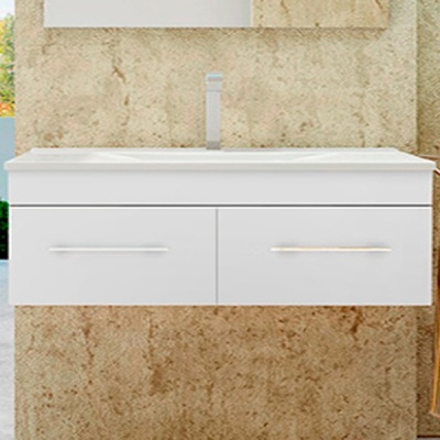 Тумба с раковиной SanVit Квадро Lux 100 kkvad100 в цвете Ral подвесная Белый глянец