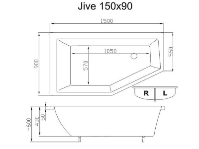 Акриловая ванна Victory Spa Jive Без системы управления