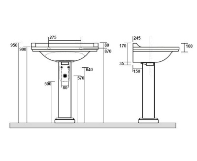 Раковина Kerasan Waldorf 4140K1bi/cr Белая