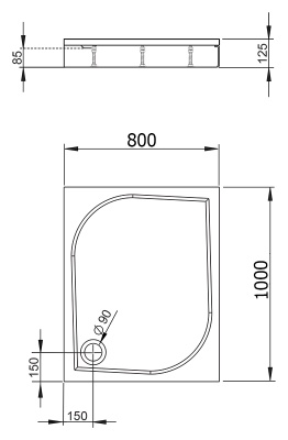 Душевой поддон из искусственного камня Radaway Paros D 80x100x13 белый Душевой поддон из искусственного камня Radaway Paros D 80x100x13 белый