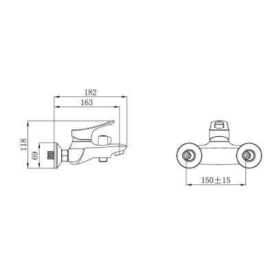 Смеситель для ванны Ростовская Мануфактура Сантехники SL120-009E Хром Смеситель для ванны Ростовская Мануфактура Сантехники SL120-009E Хром