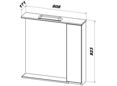 Зеркало со шкафом San Star Palermo 80 199.1-2.5.1. с подсветкой Белое