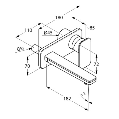 Смеситель для раковины Kludi E2 492440575 Хром