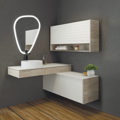 Тумба Comforty Клеон 120 00-00001851 подвесная Белая Дуб дымчатый