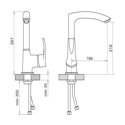 Смеситель для кухни AquaGranitEx C-7040 Песочный