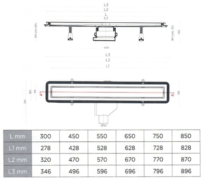 Душевой лоток Pestan Confluo Premium Line 750 13100054 с рамкой