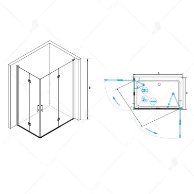 Душевой уголок RGW Leipzig LE-46 80x100 профиль Хром стекло прозрачное