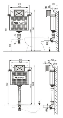 Бачок для унитаза Alcaplast Basicмodul A112 Белый
