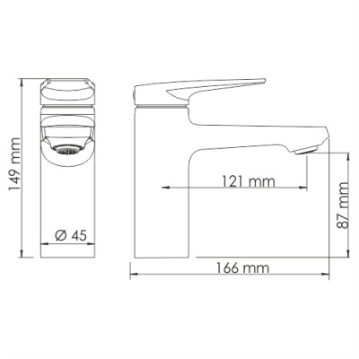 Смеситель для раковины WasserKRAFT Glan 6603 Черный глянцевый