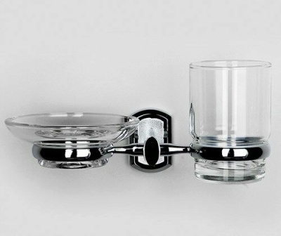 Стакан для зубных щеток с мыльницей WasserKRAFT Oder K-3026 Хром