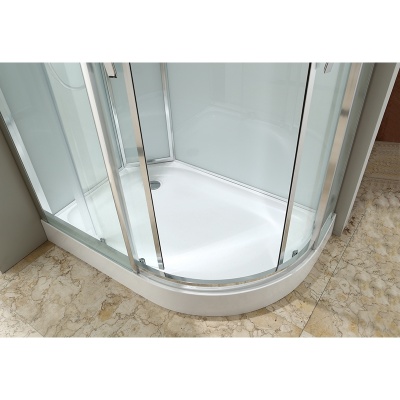 Душевая кабина Black&White Galaxy G5505-L с гидромассажем профиль Серебристый хром задняя стенка Белая