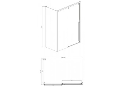 Душевой уголок Bravat Slim Line 120x80 BS120.3104A профиль Хром стекло прозрачное