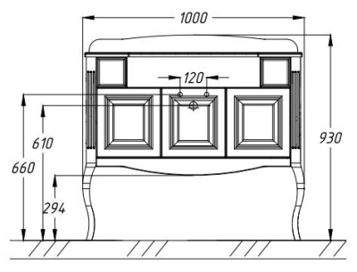 Тумба под раковину Opadiris Лаура 100 Z0000007090 под мраморную столешницу Белая матовая с золотой патиной ручки Swarovski Хром