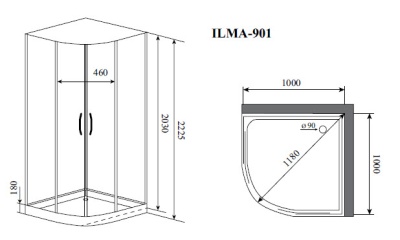 Душевая кабина Timo Premium Ilma 901 100x100 без крыши