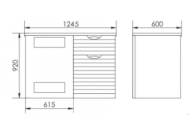 Тумба с раковиной Атолл Бавария lucido (белый глянец)