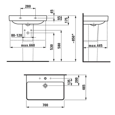 Раковина Laufen Pro S 70 8.1096.7 Белая