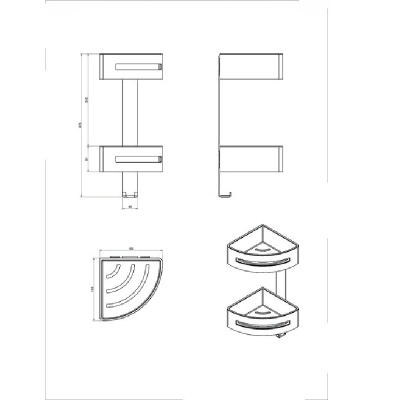 Полка для душа Langberger 75862 угловая Хром