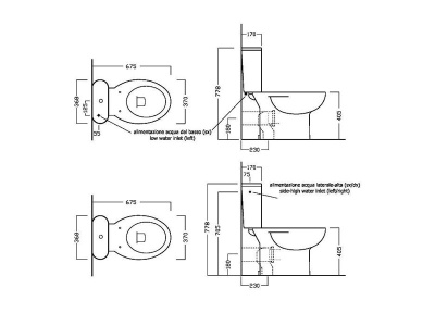 Унитаз компакт Hatria Erika Pro YXBQ без бачка и сиденья