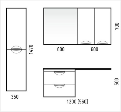 Шкаф пенал Corozo Алиот 35 SD-00000605 подвесной Белый