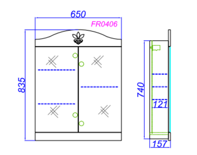 Зеркальный шкаф Aqwella Франческа 65 FR0406 Белый