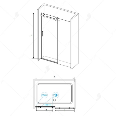 Душевая дверь в нишу RGW Tornado TO-10 160 профиль Хром стекло прозрачное