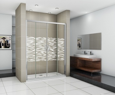 Душевая дверь в нишу Good Door Infinity WTW-TD-170-W-CH 170 профиль Хром стекло с рисунком
