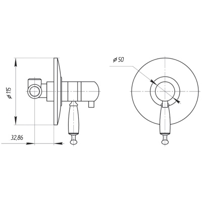 Смеситель для душа Migliore Oxford ML.OXF-6377 с термостатом Хром ML.OXF-6377.BI.CR