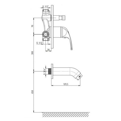 Смеситель для ванны GPD Eko MAB80 Хром