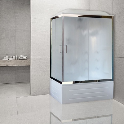 Душевая кабина Royal Bath BP 100х80 RB8100BP2-M-CH-R с гидромассажем стекло матовое задняя стенка Белая