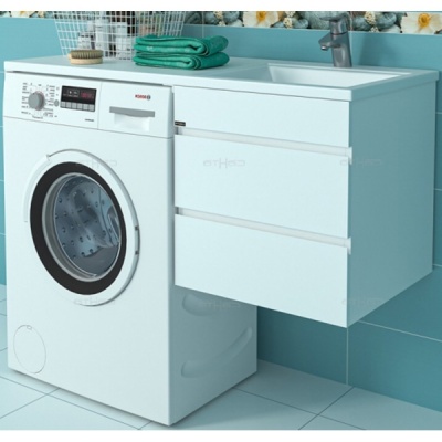 Тумба с раковиной СанТа Марс 110 R 700262+900113 подвесная Белая