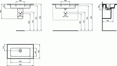 Раковина Ideal Standard Strada II 84 T363401 Евробелая