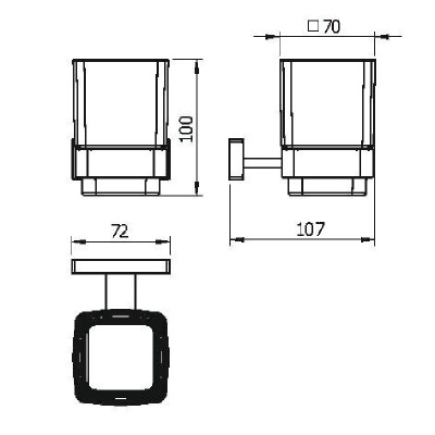 Стакан для зубных щеток Langberger Alster 11911A Хром