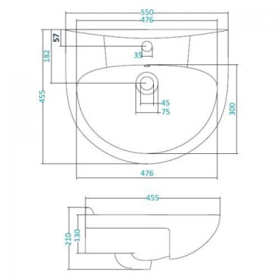 Тумба под раковину Style Line Олеандр 2 55 Люкс Белый глянец
