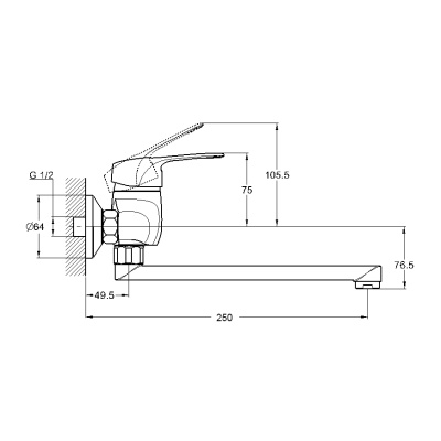 Смеситель для кухни G-Lauf KLO12-A048 Хром