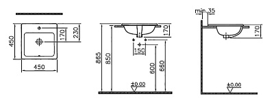 Раковина Vitra S20 5463B003-0001 Белый