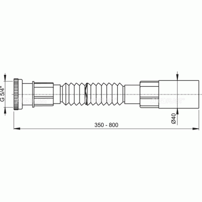 Фановая труба Alcaplast A74 гофровая Белая Фановая труба Alcaplast A74 гофровая Белая
