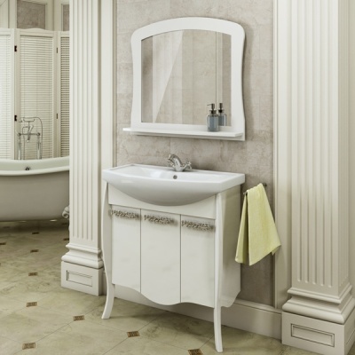 Тумба с раковиной Comforty Венеция 80 3130163 Белый глянец