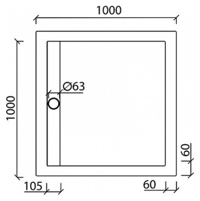 Душевой поддон из искусственного камня Aquanet Stone Lite GB1000S 100x100x13 Белый